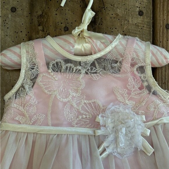 Bonnie Jean Pink and Cream Dress - Picture 2 of 5